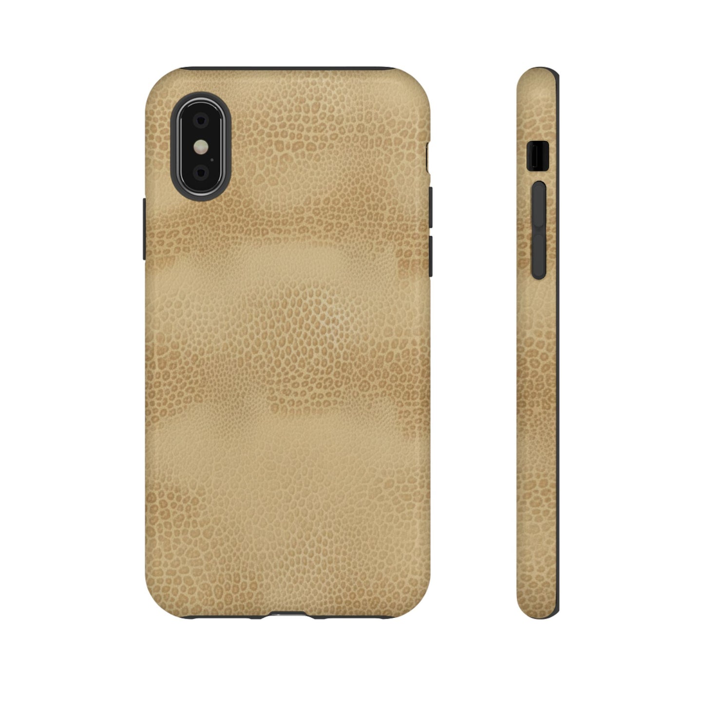 Tan Distressed Leather Texture Phone Case — Rugged Protective iPhone Cover