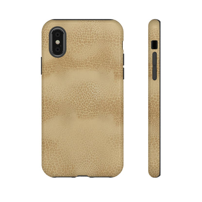 Tan Distressed Leather Texture Phone Case — Rugged Protective iPhone Cover