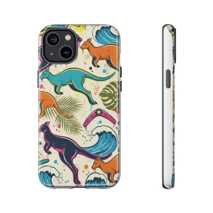 Tough Cases — Colorful Surfing Kangaroo Phone Case