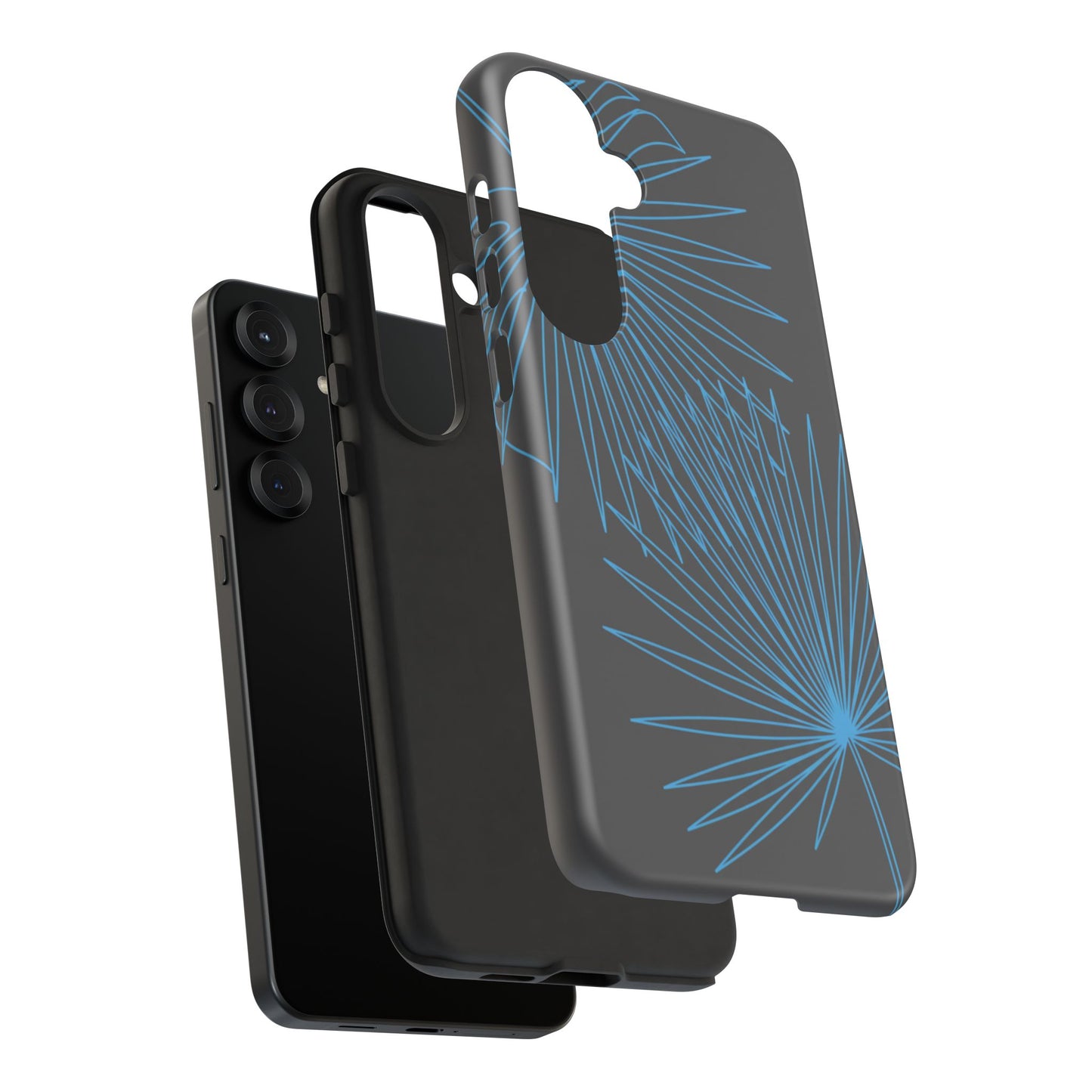Blue Dandelion Burst Tough Phone Case — Protective Floral iPhone Cover