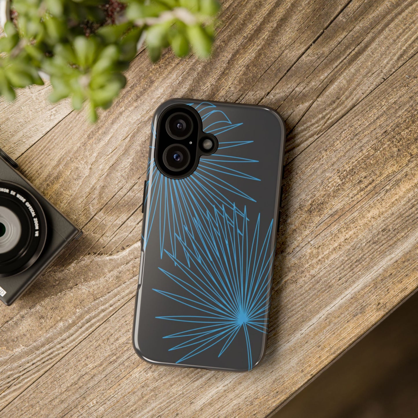 Blue Dandelion Burst Tough Phone Case — Protective Floral iPhone Cover
