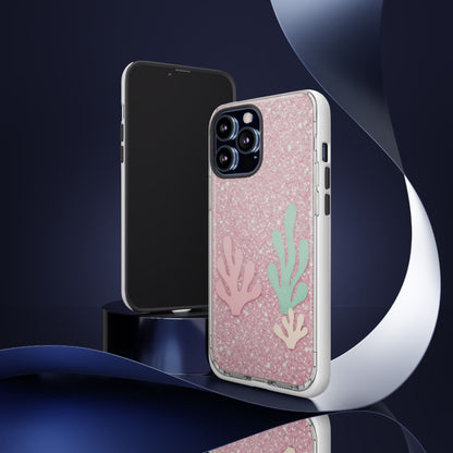 Pink Glitter Seaweed Tough Case - Sparkle Protective Phone Cover
