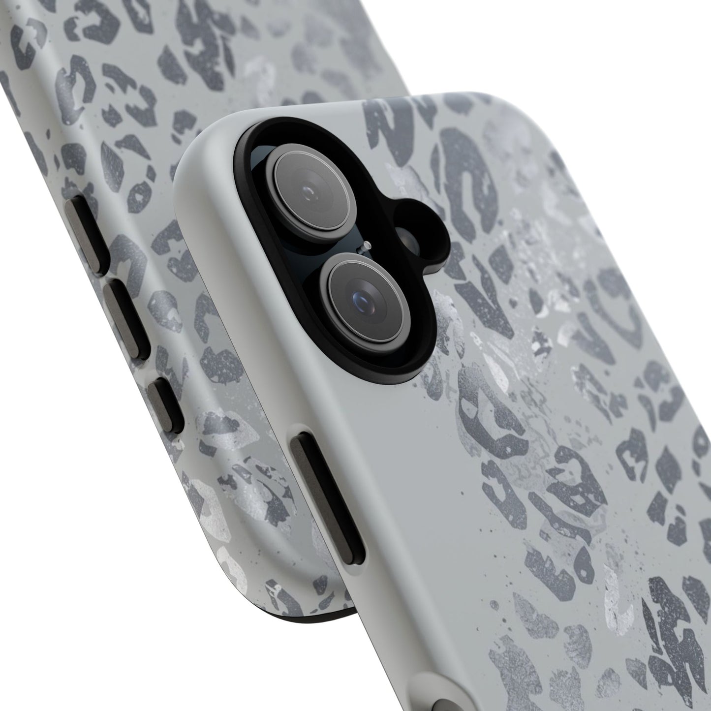 Gray Leopard Print Tough Phone Case