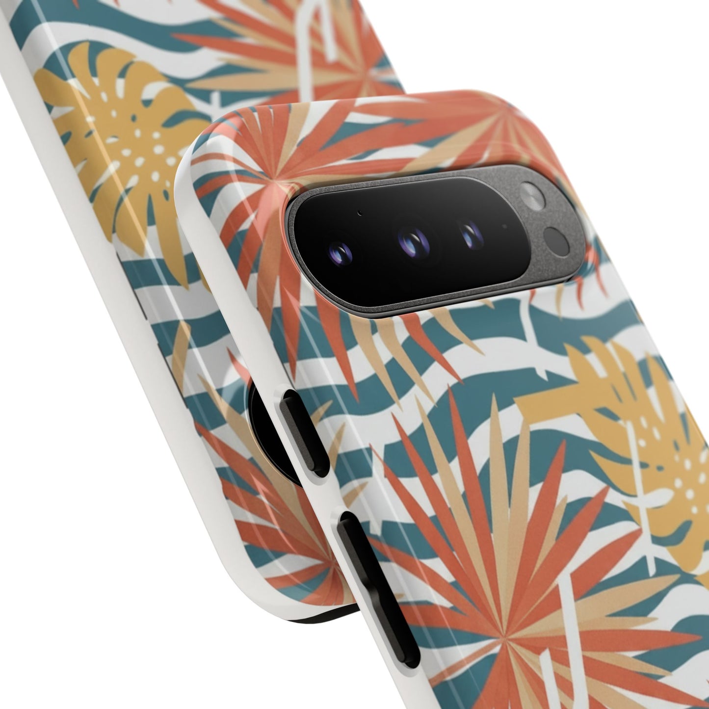 Tropical Palm Tough Phone Case – Retro Wave Floral Protective Cover
