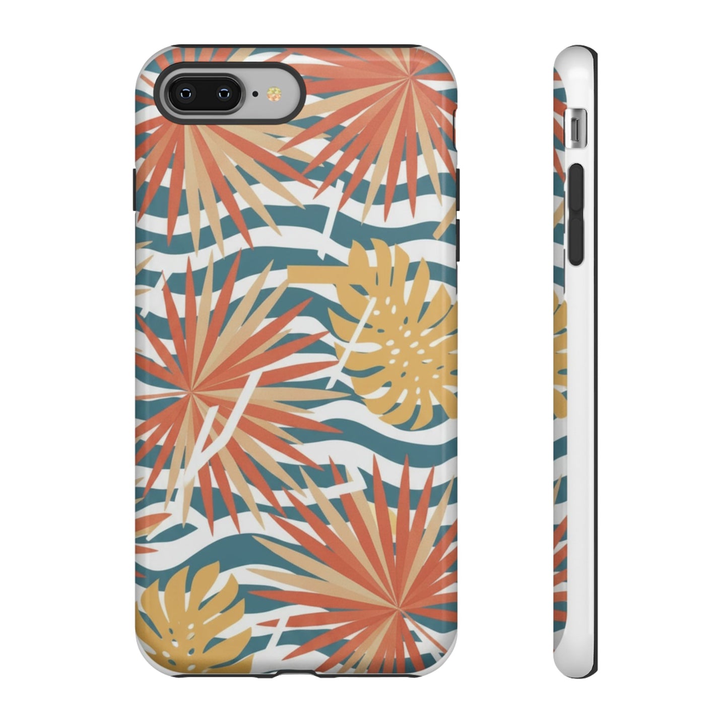 Tropical Palm Tough Phone Case – Retro Wave Floral Protective Cover