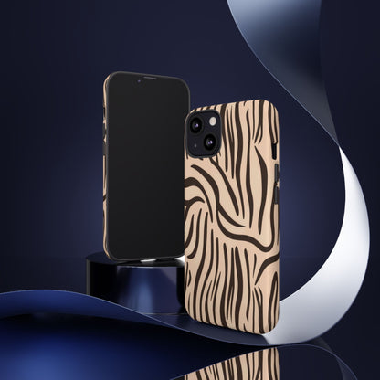 Zebra Stripe Tough Phone Case – Neutral Animal Print Protective Cover