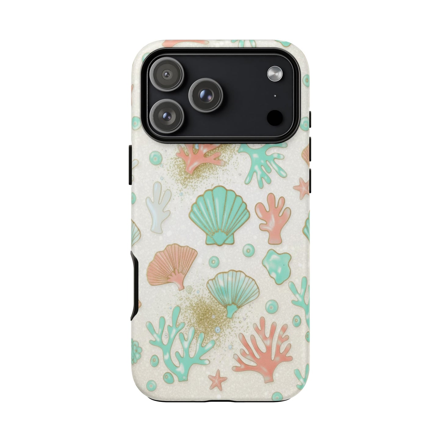 Seashell Coral Phone Case — Pastel Beach Shells Protective Tough Case