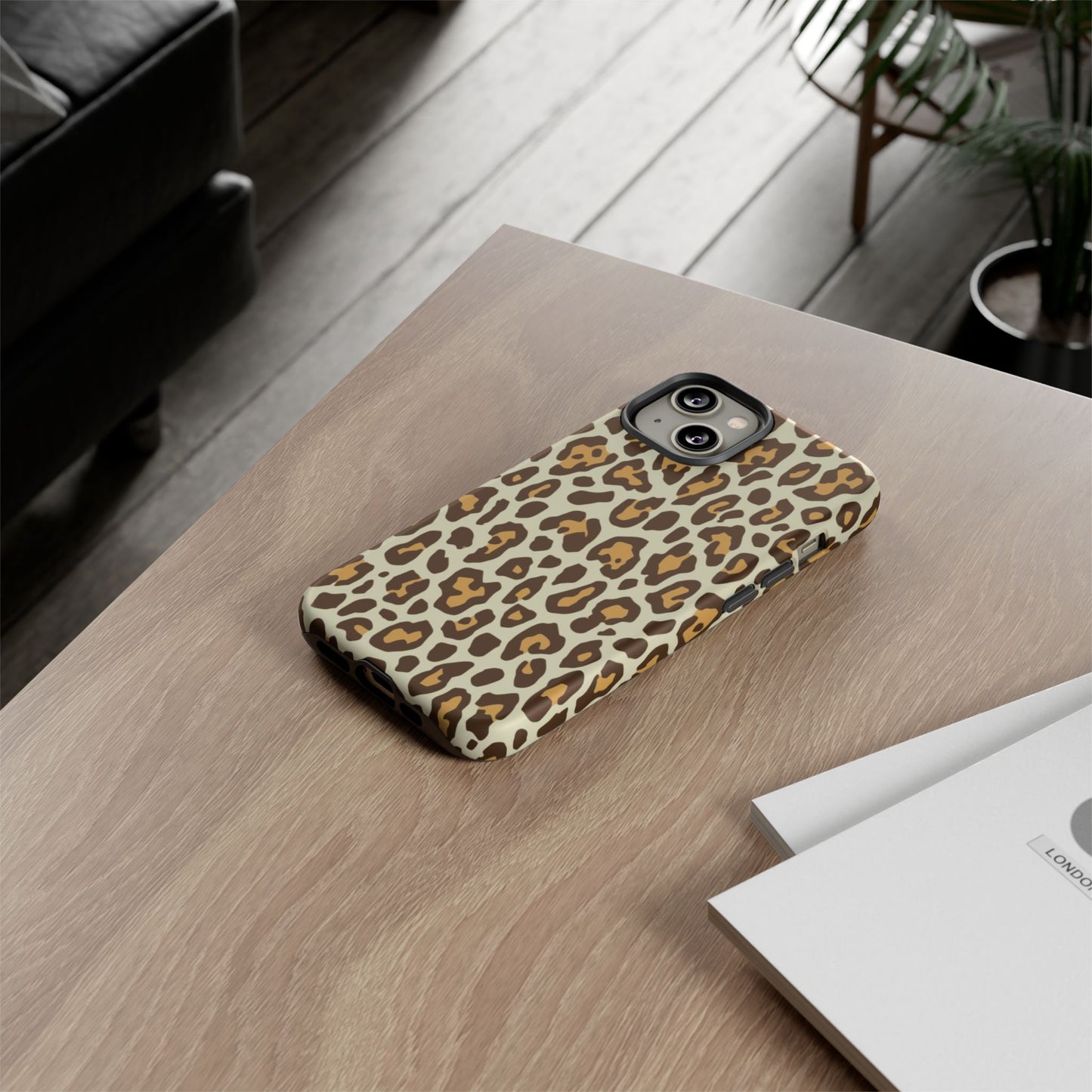 Leopard Print Tough Phone Case — Durable Protective Animal Print Case