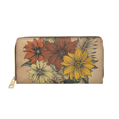Women's Floral Coast Wallet - Summer Botanical Zipper Wallet