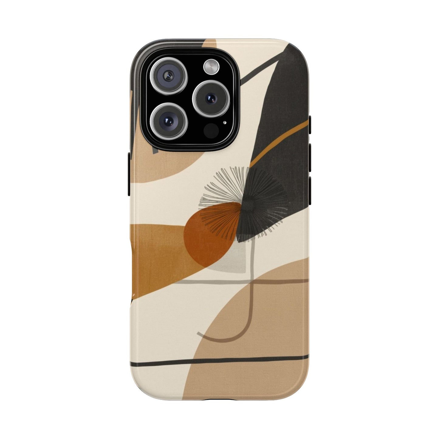 Abstract Earth Tone Phone Case — Mid-Century Minimalist Tough Case