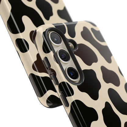 Cow Print Phone Case — Black & Cream Protective  Case