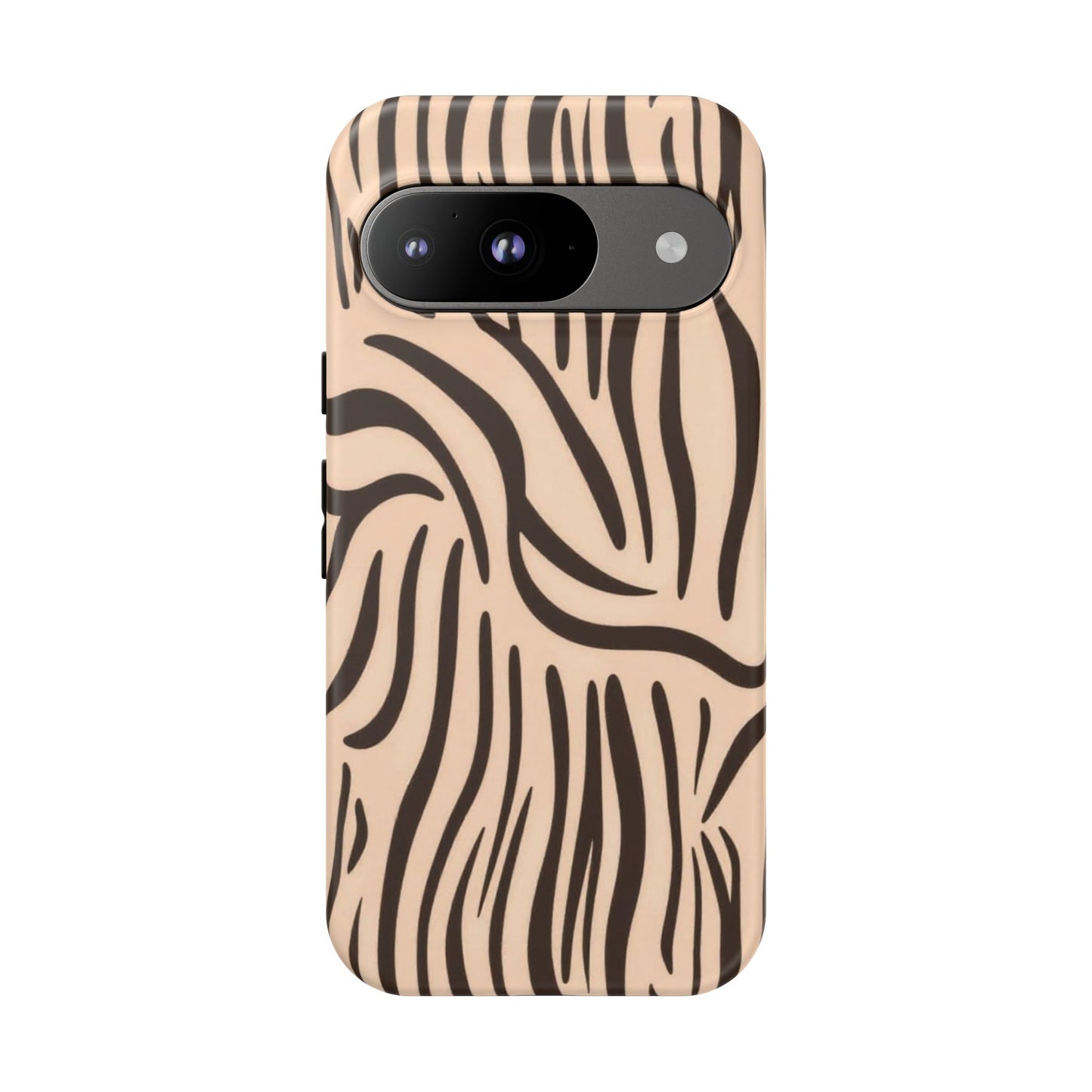 Zebra Stripe Tough Phone Case – Neutral Animal Print Protective Cover