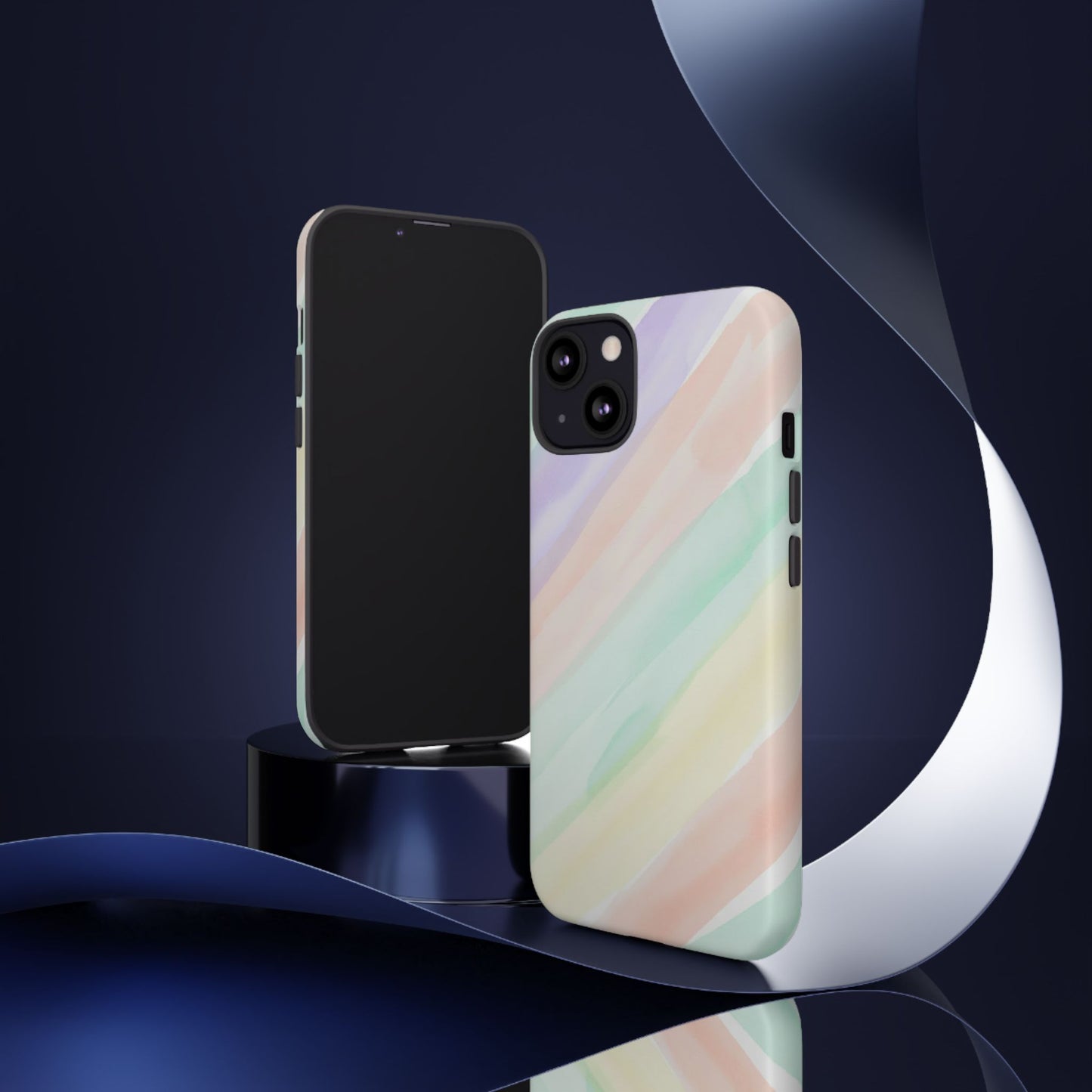 Pastel Watercolor Stripe Tough Phone Case