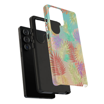 Tropical Palm Leaf Tough Phone Case – Colorful Pastel Botanical Protection