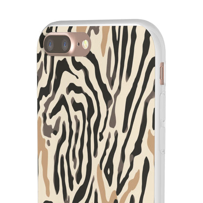 Zebra Stripe Phone Case – Neutral Animal Print Flexi Case