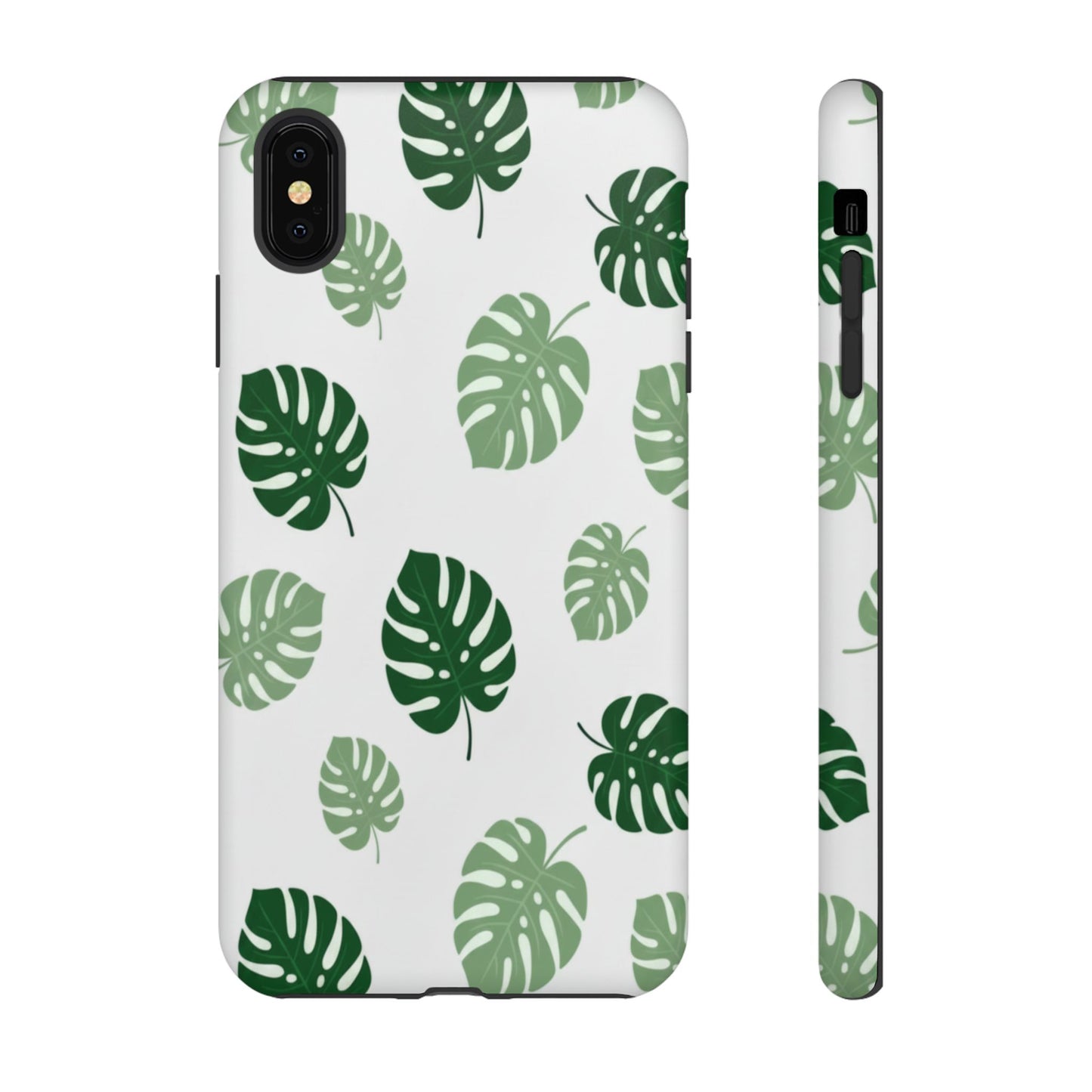 Monstera Leaf Phone Case — Tropical Green Pattern Tough Case