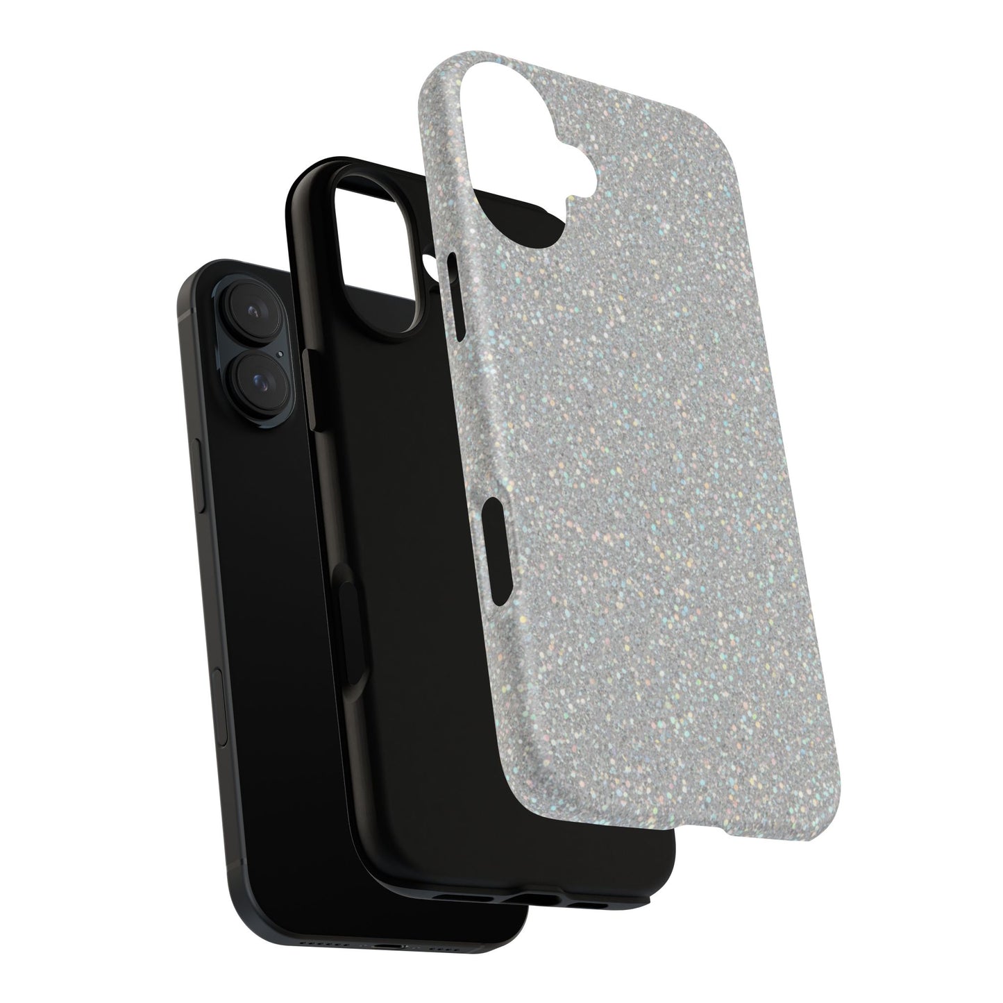 Glitter Silver Tough Phone Case — Sparkling Protective Phone Case
