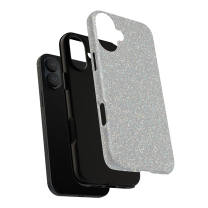 Glitter Silver Tough Phone Case — Sparkling Protective Phone Case
