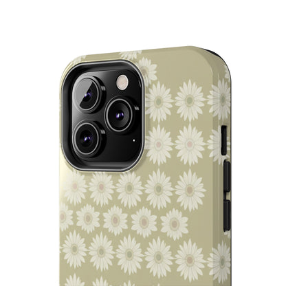 Daisy Pattern Tough Phone Case — Protective Floral iPhone Cover