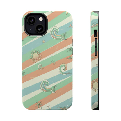 Magnetic Impact-Resistant Phone Case — Retro Surf Stripes