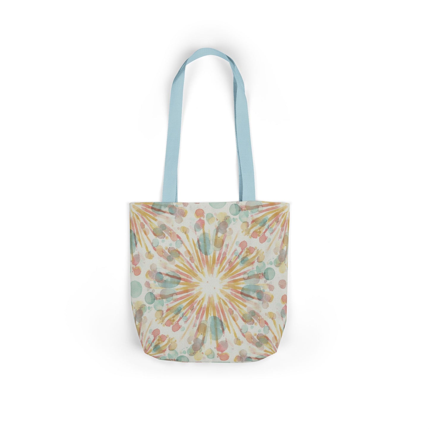 Boho Sunburst Canvas Tote Bag — Pastel Tie-Dye Beach & Market Bag
