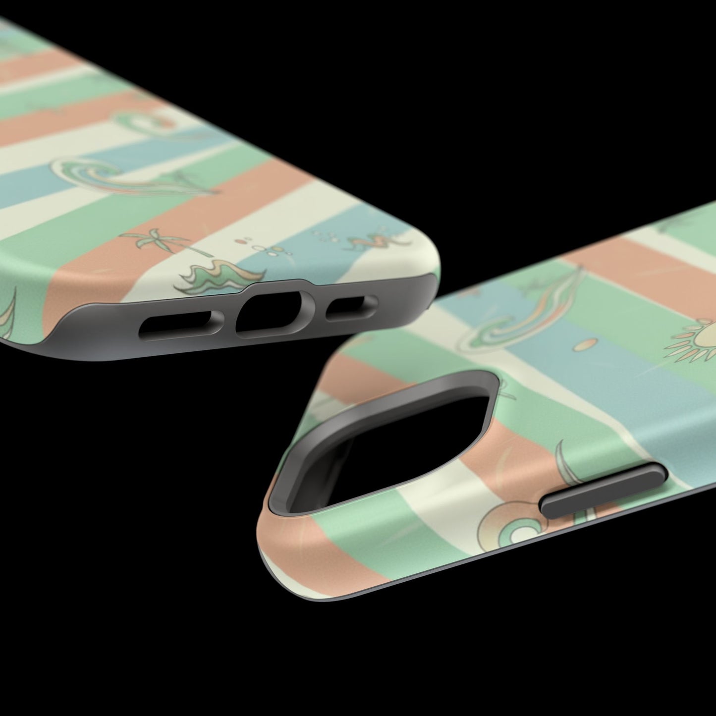 Magnetic Impact-Resistant Phone Case — Retro Surf Stripes