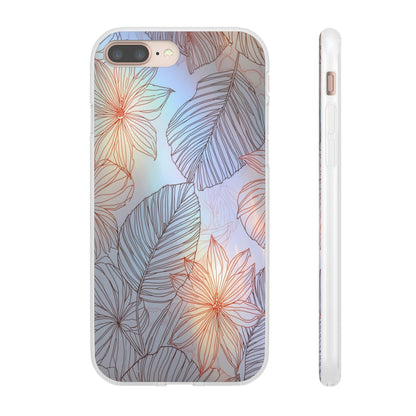 Floral Holographic Phone Case — Iridescent Leaves & Flowers Flexi Case