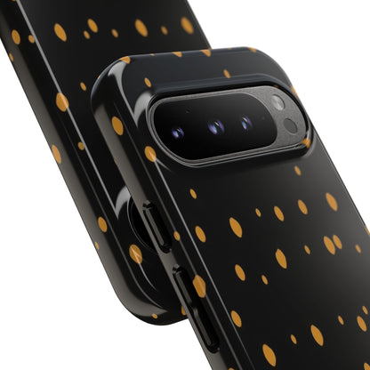 Black & Gold Dot Tough Phone Case — Protective Sparkle Pattern