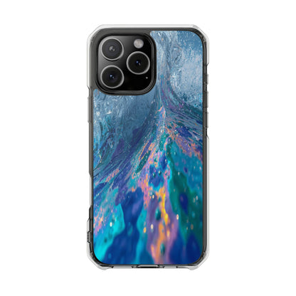 Clear Magnetic Impact Phone Case — Blue Ocean Abstract Design