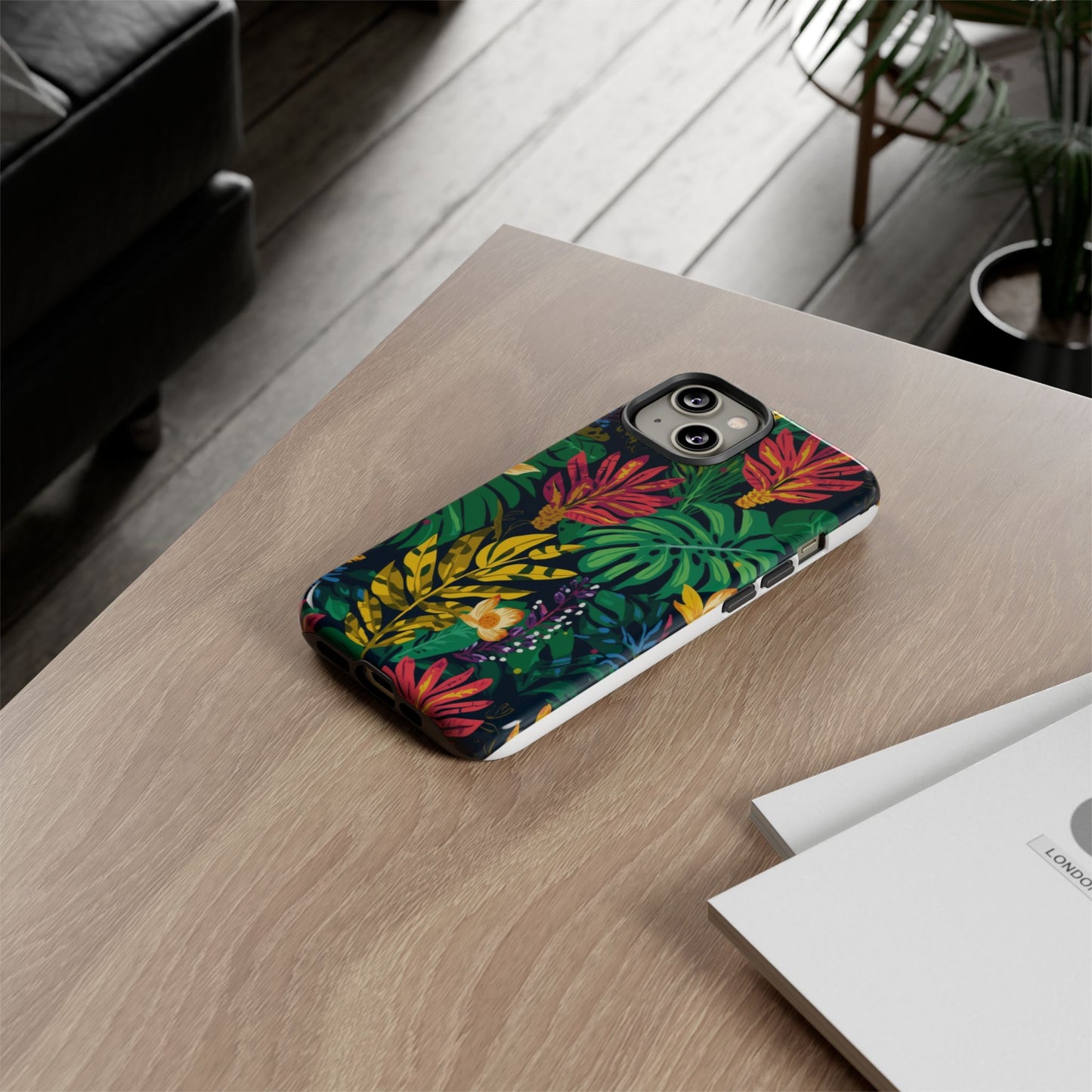 Tropical Floral Phone Case — Vibrant Jungle Leaf Protective Cover