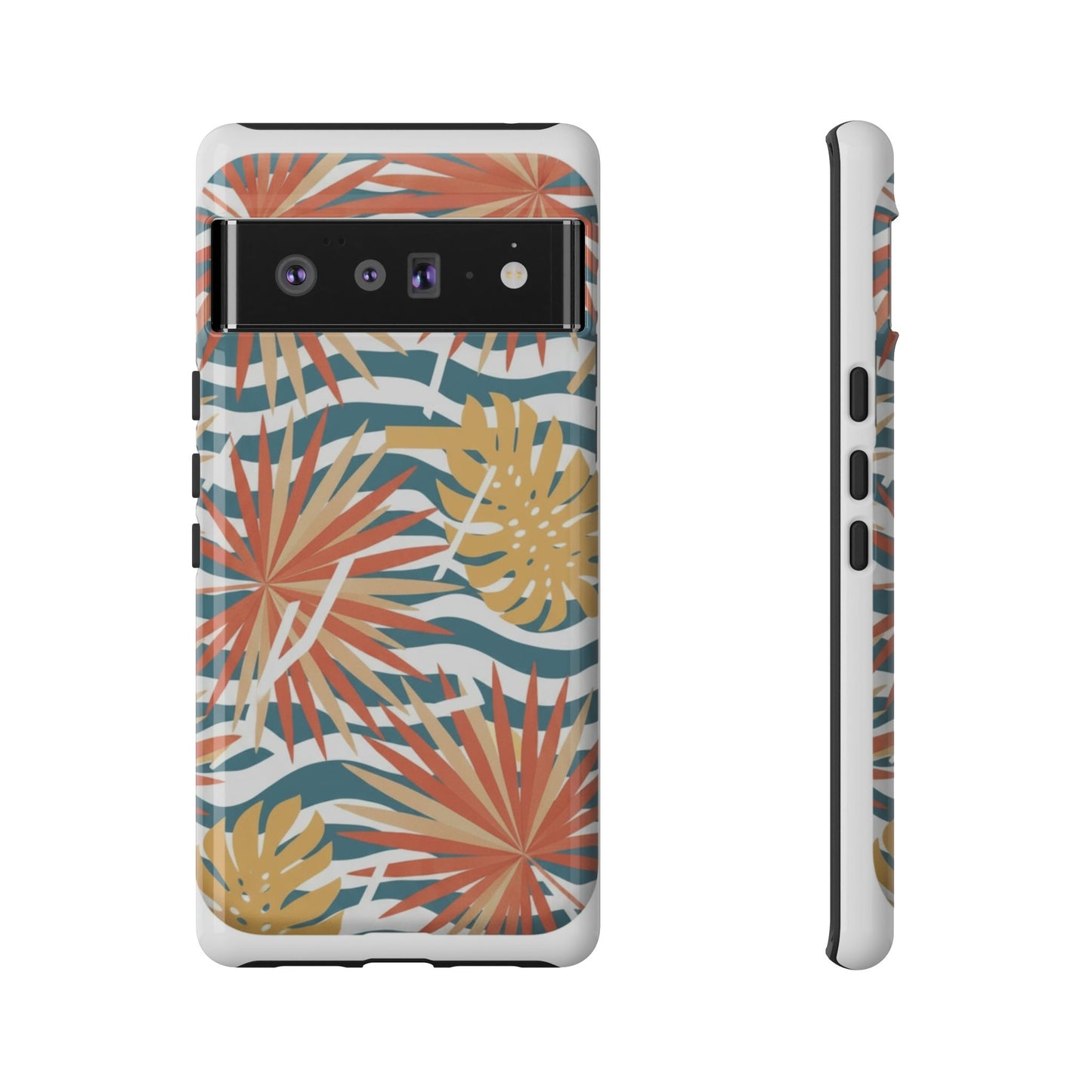 Tropical Palm Tough Phone Case – Retro Wave Floral Protective Cover