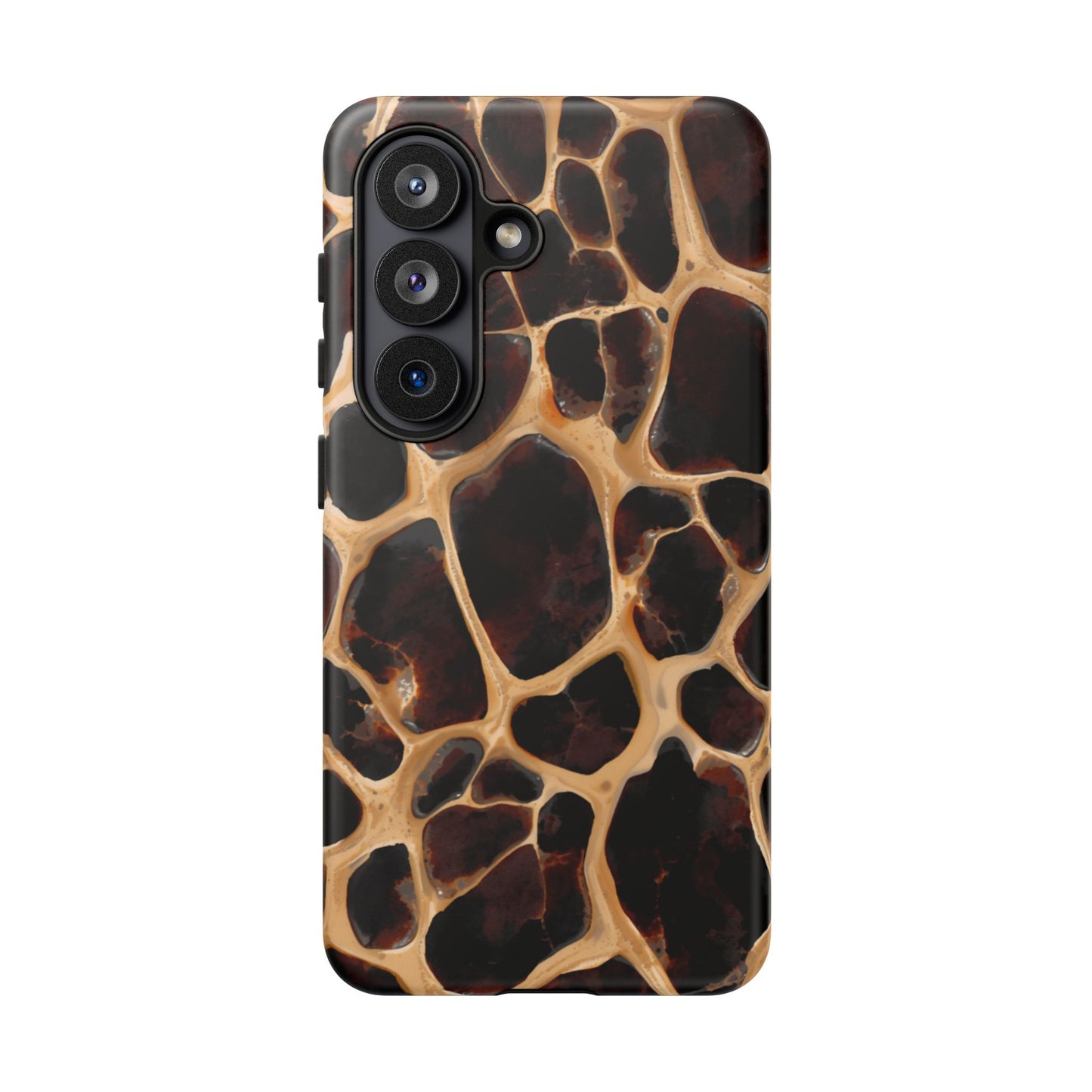 Phone Case — Brown Leather Dot Texture Rugged Protective Cover