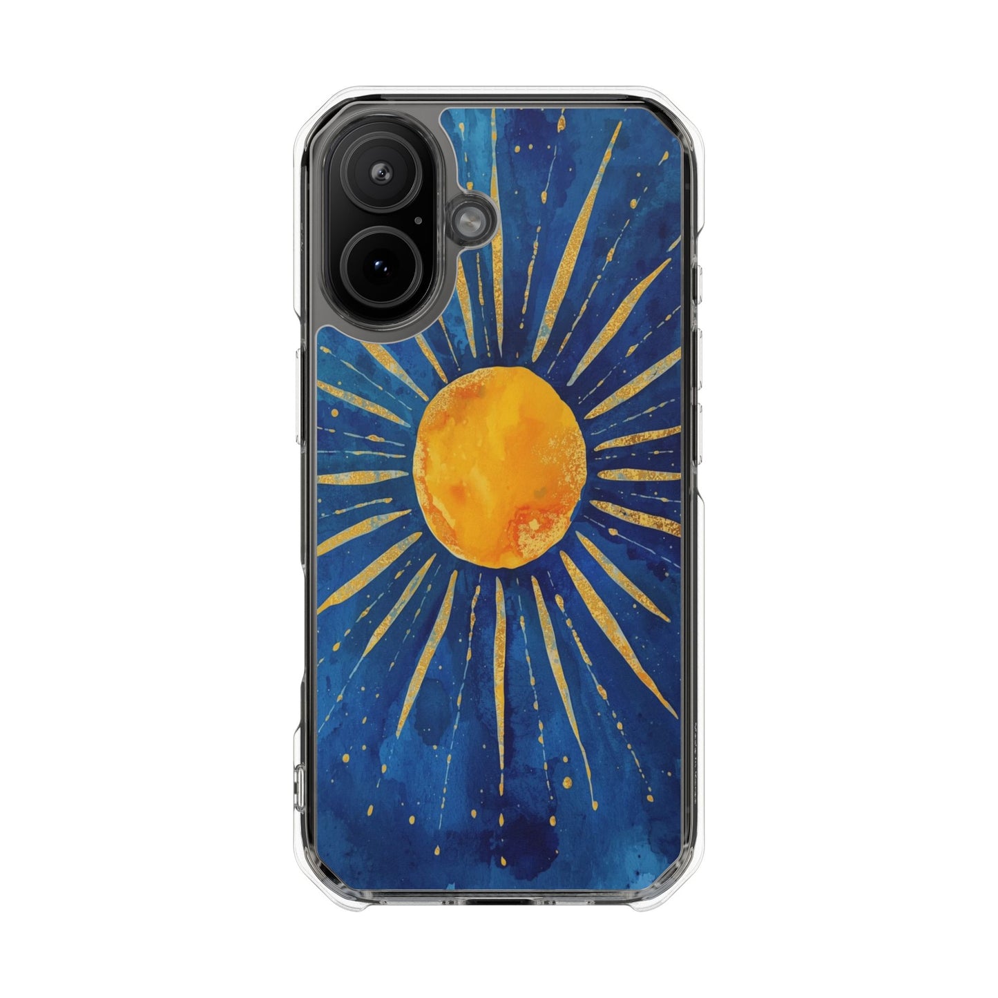 Sunburst Sky Magnetic Clear Phone Case — Protective Artistic Sun Design