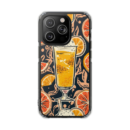 Clear Magnetic Phone Case — Citrus Beer Glass Design