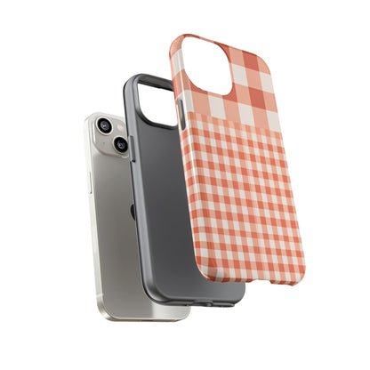 Buffalo Check Tough Phone Case — Orange Gingham Protective Cover