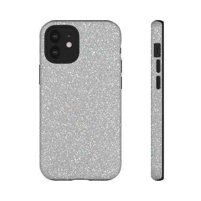 Glitter Silver Tough Phone Case — Sparkling Protective Phone Case