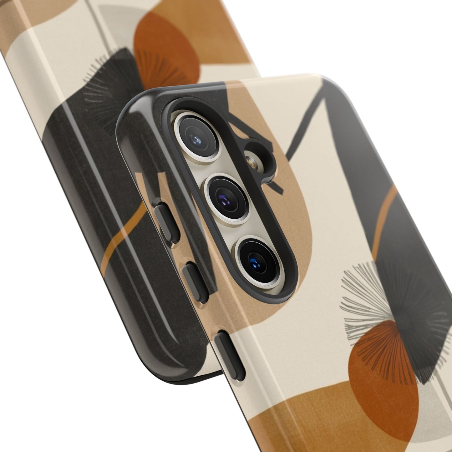 Abstract Earth Tone Phone Case — Mid-Century Minimalist Tough Case