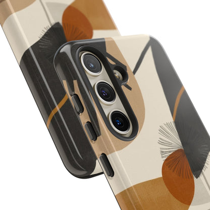 Abstract Earth Tone Phone Case — Mid-Century Minimalist Tough Case