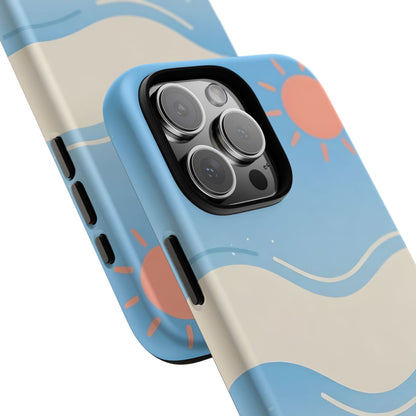 Beach Waves Tough Phone Case — Summer Sun & Seashell Protective Cover