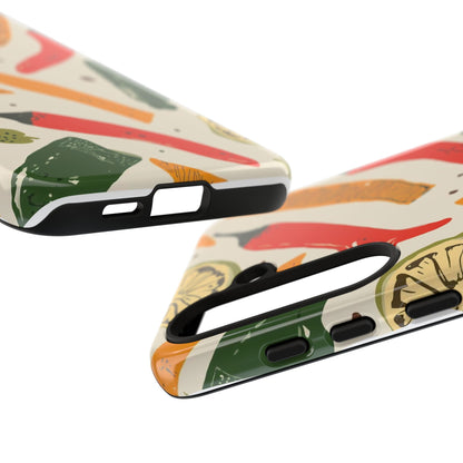 Spicy Peppers Phone Case – Colorful Chili, Lime & Citrus Pattern