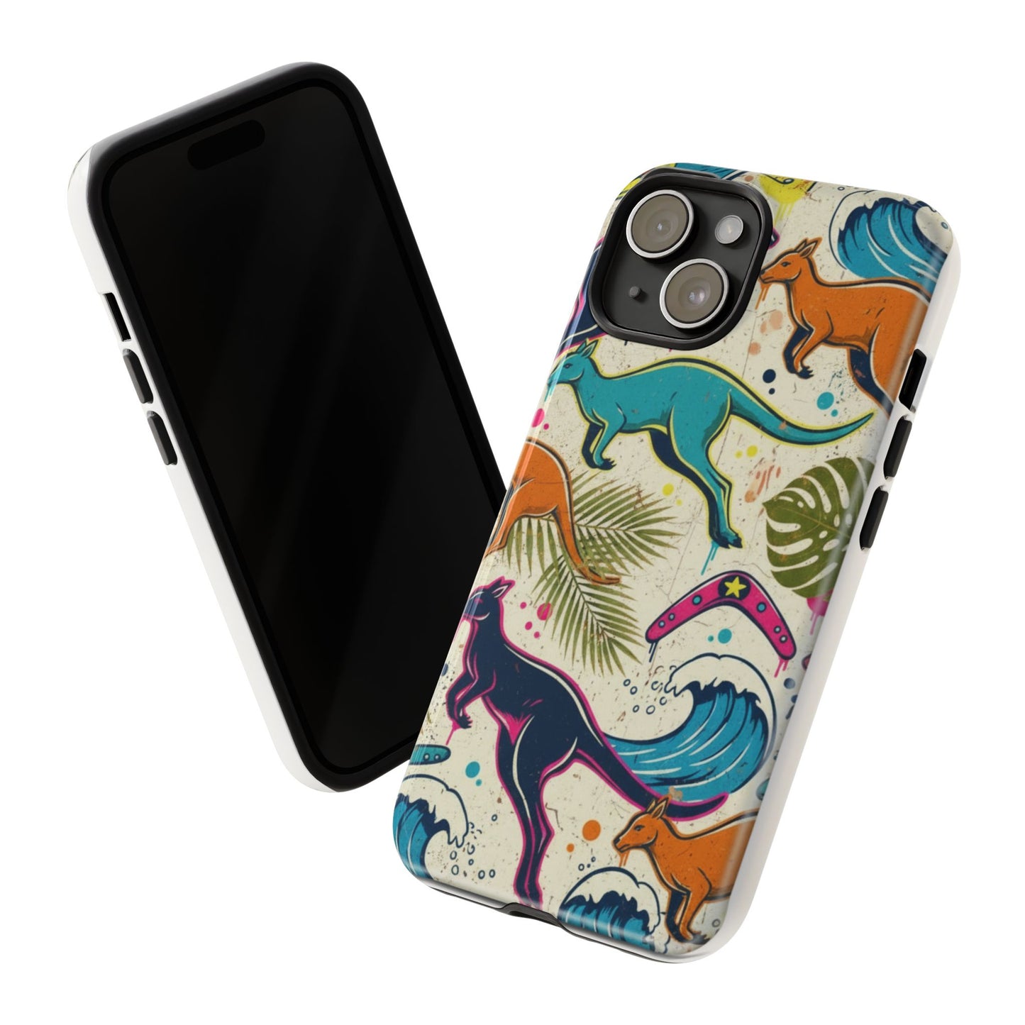 Tough Cases — Colorful Surfing Kangaroo Phone Case