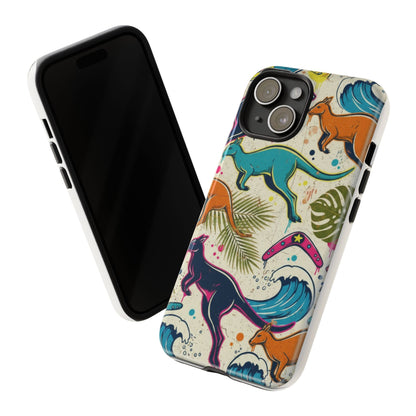 Tough Cases — Colorful Surfing Kangaroo Phone Case