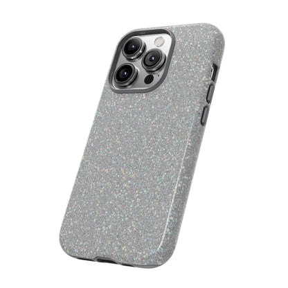 Glitter Silver Tough Phone Case — Sparkling Protective Phone Case