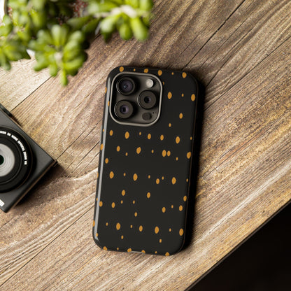 Black & Gold Dot Tough Phone Case — Protective Sparkle Pattern