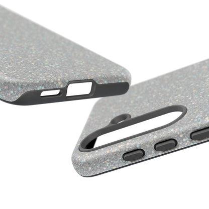 Glitter Silver Tough Phone Case — Sparkling Protective Phone Case