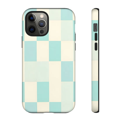 Pastel Checkerboard Tough Case – Mint & Cream Protective Phone Cover