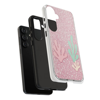 Pink Glitter Seaweed Tough Case - Sparkle Protective Phone Cover