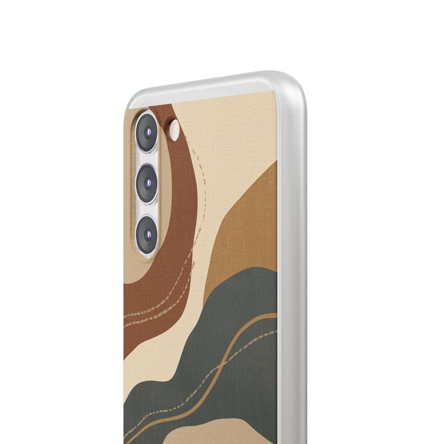 Abstract Earth Tone Phone Case — Boho Wavy Flexi Case