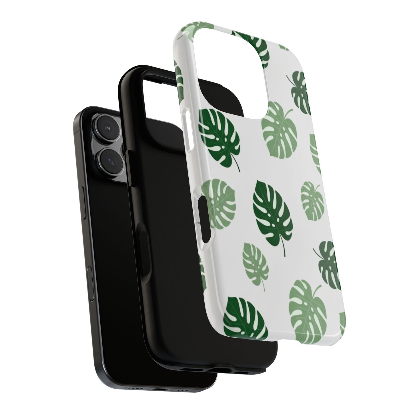Monstera Leaf Phone Case — Tropical Green Pattern Tough Case
