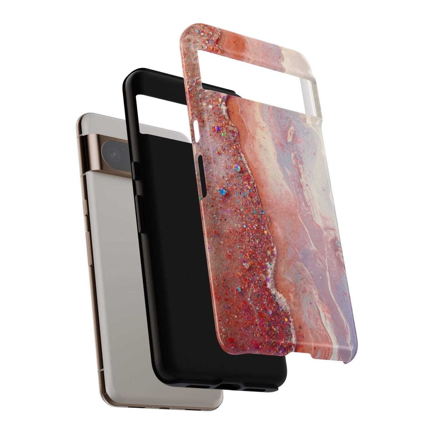 Marbled Rose Gold Galaxy Phone Case — Protective Tough Case